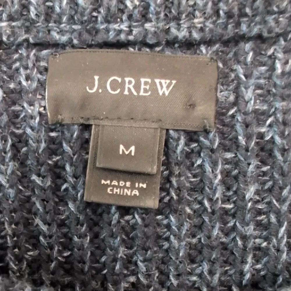 J. Crew Men's Black And Navy Cotton Sweater